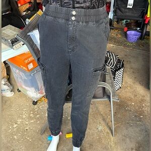 hot topic black cargo jogger pants